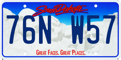 SD license plate 76NW57