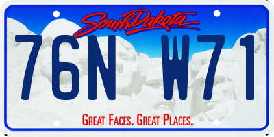 SD license plate 76NW71