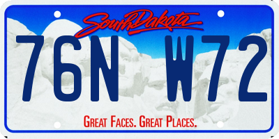 SD license plate 76NW72