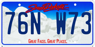 SD license plate 76NW73