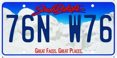 SD license plate 76NW76