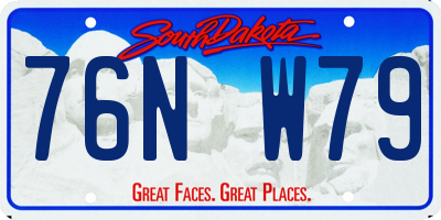 SD license plate 76NW79