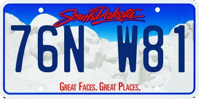 SD license plate 76NW81