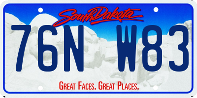 SD license plate 76NW83
