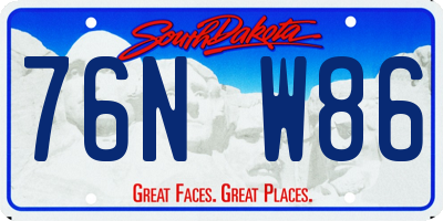SD license plate 76NW86