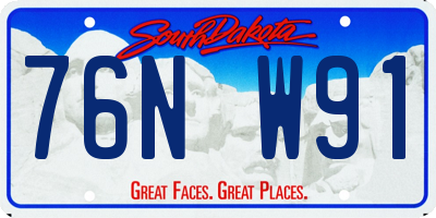 SD license plate 76NW91