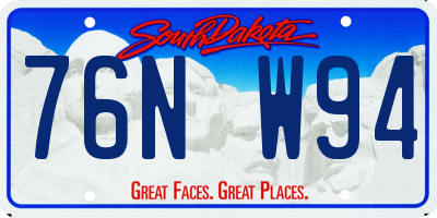 SD license plate 76NW94