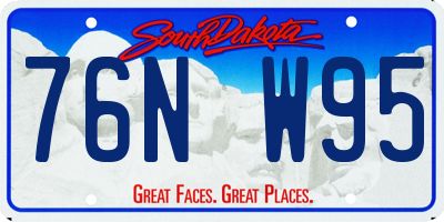 SD license plate 76NW95