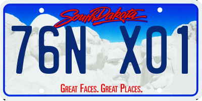 SD license plate 76NX01