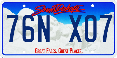 SD license plate 76NX07
