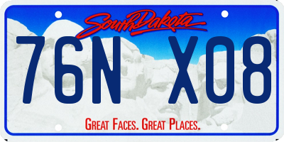 SD license plate 76NX08