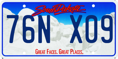 SD license plate 76NX09