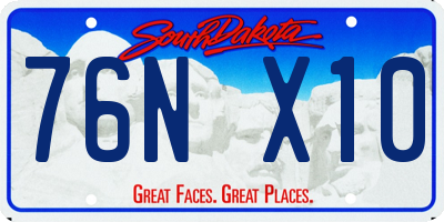 SD license plate 76NX10