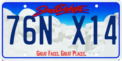 SD license plate 76NX14