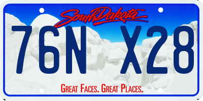 SD license plate 76NX28