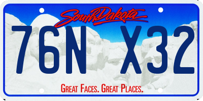 SD license plate 76NX32