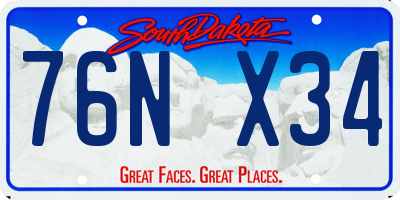 SD license plate 76NX34