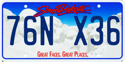 SD license plate 76NX36