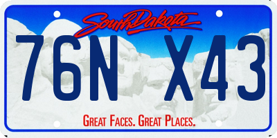 SD license plate 76NX43