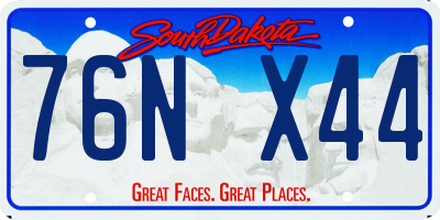 SD license plate 76NX44