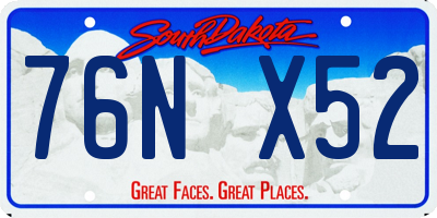 SD license plate 76NX52
