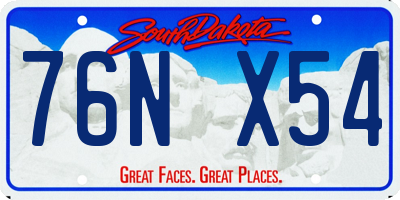 SD license plate 76NX54