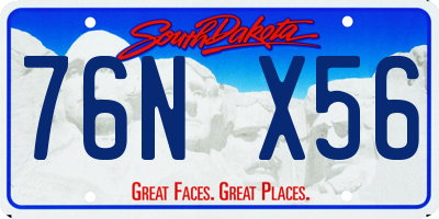 SD license plate 76NX56