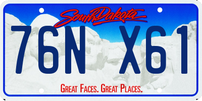SD license plate 76NX61