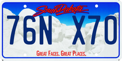 SD license plate 76NX70