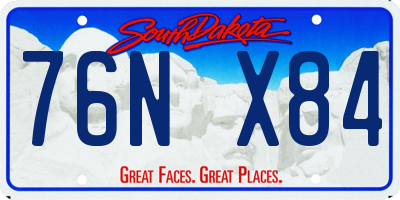 SD license plate 76NX84