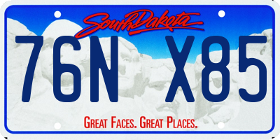 SD license plate 76NX85