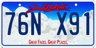 SD license plate 76NX91
