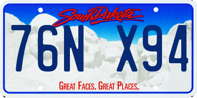 SD license plate 76NX94