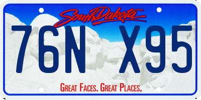 SD license plate 76NX95