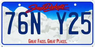 SD license plate 76NY25
