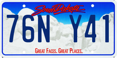 SD license plate 76NY41