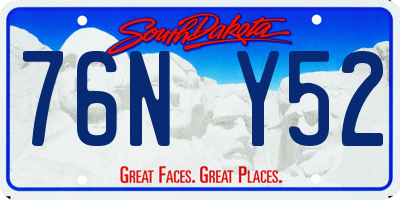 SD license plate 76NY52