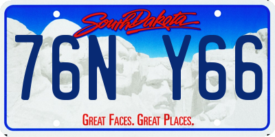 SD license plate 76NY66