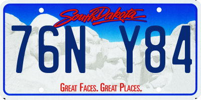 SD license plate 76NY84