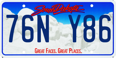 SD license plate 76NY86