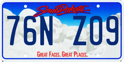 SD license plate 76NZ09