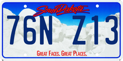 SD license plate 76NZ13