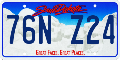 SD license plate 76NZ24