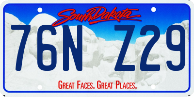 SD license plate 76NZ29
