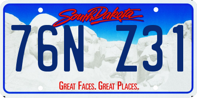 SD license plate 76NZ31