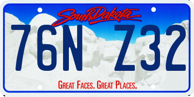 SD license plate 76NZ32