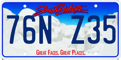SD license plate 76NZ35