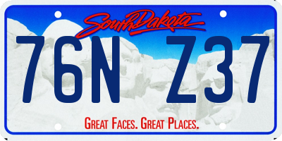 SD license plate 76NZ37