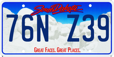 SD license plate 76NZ39