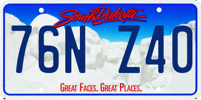 SD license plate 76NZ40
